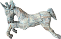 Sculpture ancienne de cheval en bois sculpté