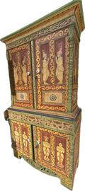 Polychrome Hand-Painted Wooden Cabinet | Sri Lanka | c. 1900–1930
