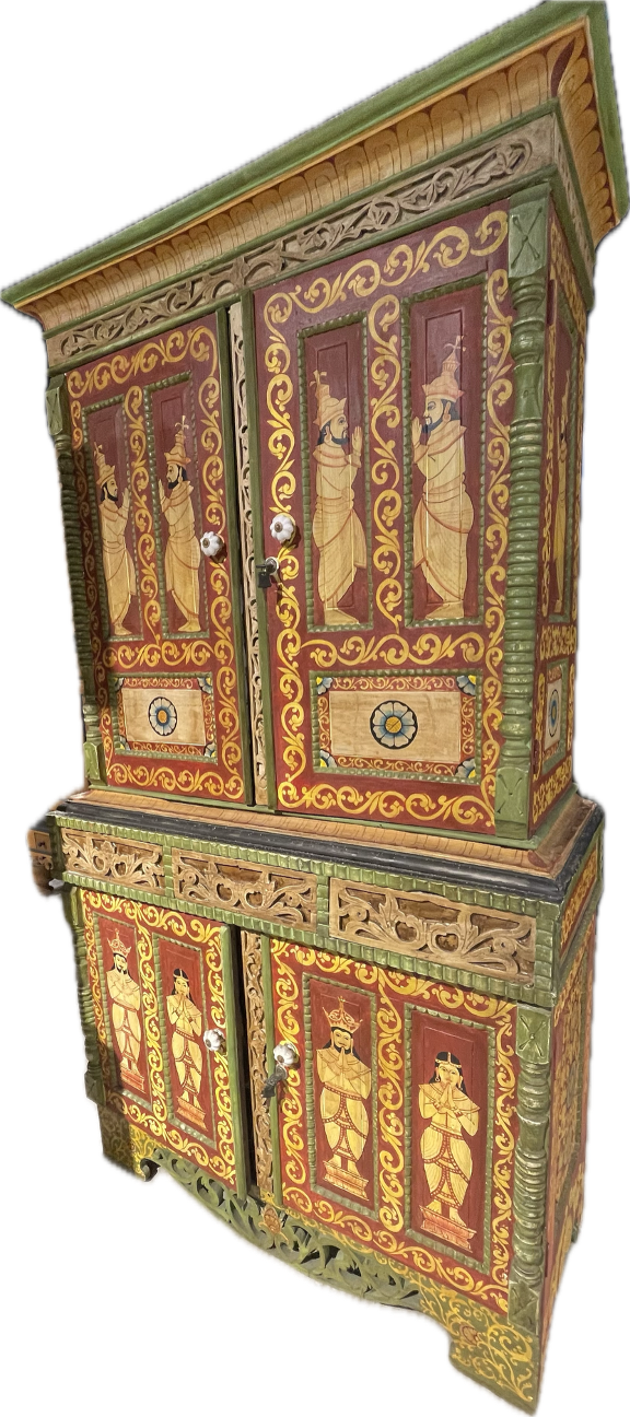 Polychrome Hand-Painted Wooden Cabinet | Sri Lanka | c. 1900–1930