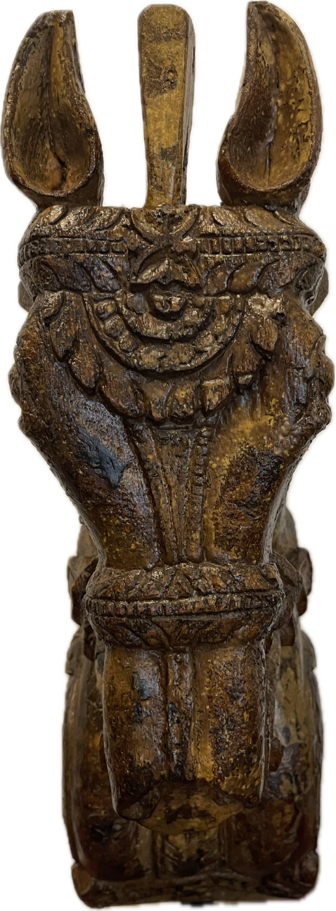 Temple Horse Carved Wooden Fragment | South India | Ritual Architectural Element | c. 1880–1920